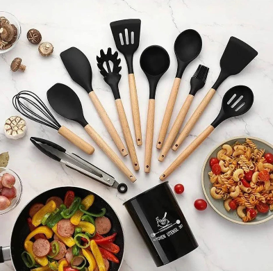 Jogo de Utensílios em Silicone UauCook® 12 peças - PIX 10% DESCONTO